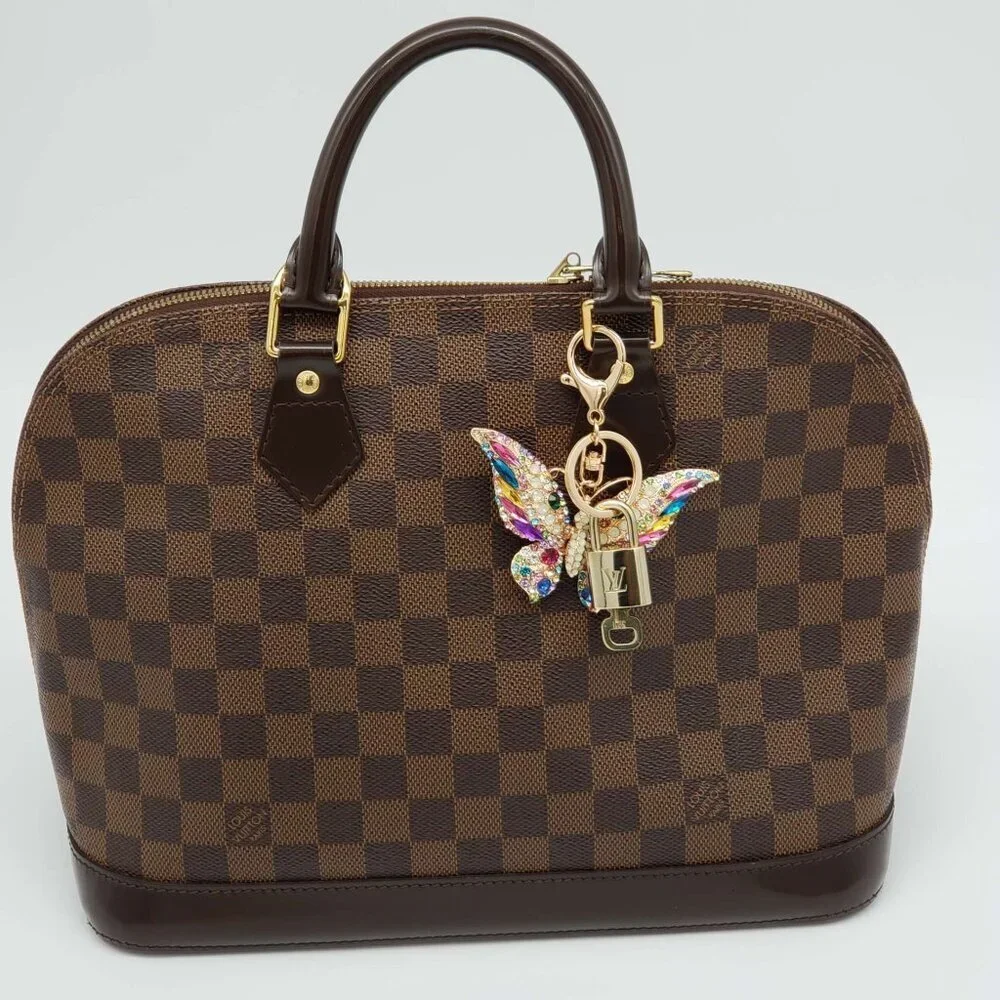 Authentic Louis Vuitton Gold Lock & Key ✨ Bag Charm Unbranded Butterfly Keychain